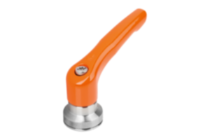 Adjustable handles, die-cast zinc with internal thread and clamping force intensifier, threaded insert stainless steel