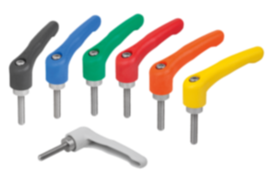 Adjustable handles, plastic with external thread, threaded insert stainless steel, inch