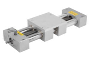 Double tube linear actuator with mounting bracket