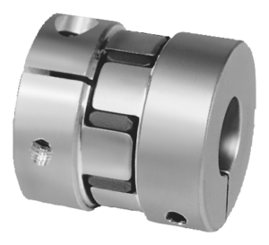 Elastomer dog couplings with radial clamping hub